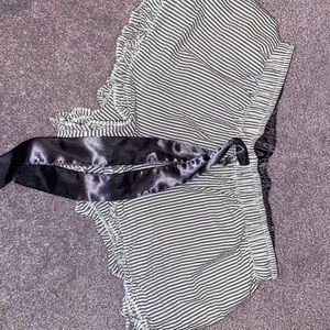 Grey and white striped pj shorts
